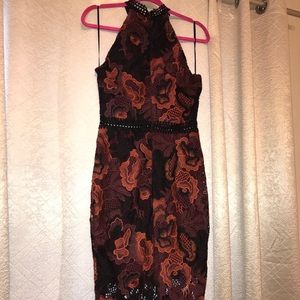 Neiman Marcus Sleeveless Embroidered Sheath Dress